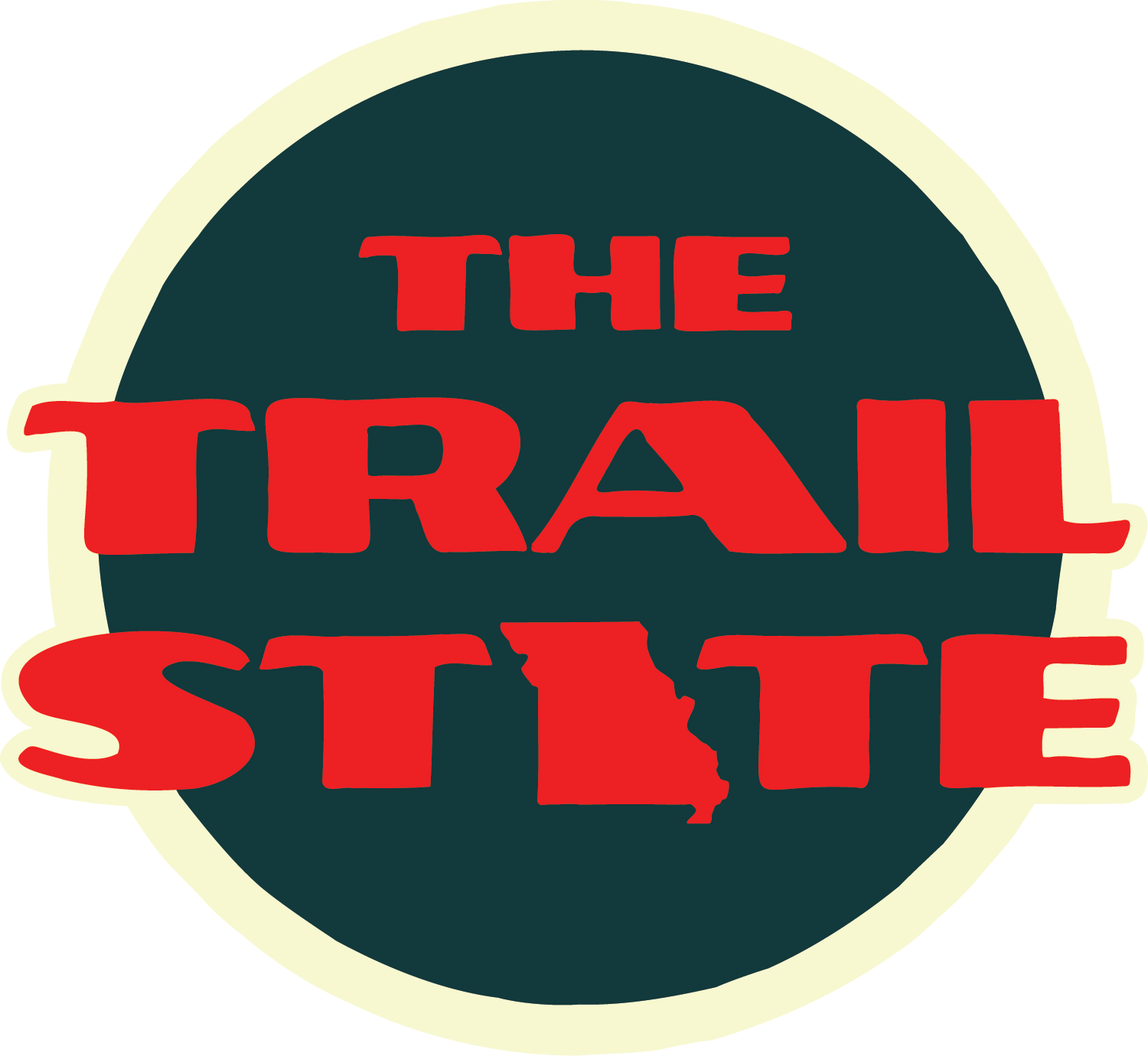 The Trail State circular sticker